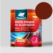 Емаль алкідна для підлоги ПФ-266 червоно-коричнева 0,9кг ТМ КОРАБЕЛЬНА
