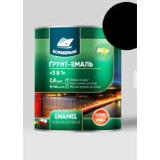 Ґрунт-емаль 3в1 ТМ Корабельна чорна матова 0.9кг