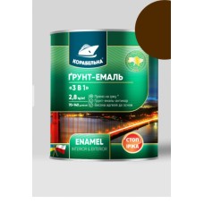 Ґрунт-емаль 3в1 ТМ Корабельна шоколадна 2.8кг ГЛЯНСОВА